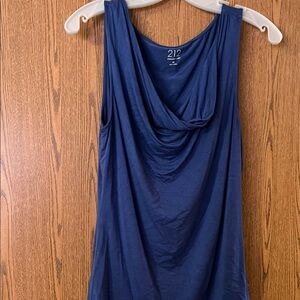 212 Collection Women's Deep Blue Cowl Neck Tank